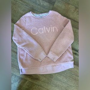 Calvin Klein women’s S Sherpa logo crewneck